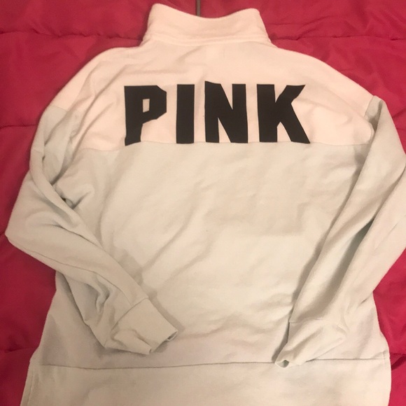 PINK Victoria's Secret Tops - Baby blue and white quarter zip